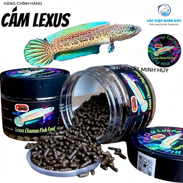 Cám lexus channa fish feed- Lexus pro+ Thức ăn lóc cám cao cấp cho nữ hoàng và cho lóc,khung xương,n