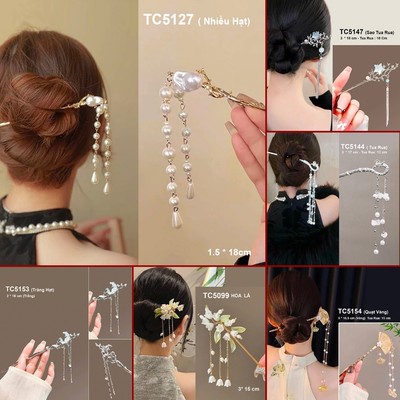 GOTI – Phụ Kiện Tóc Nữ Trâm Cài Tóc Búi Hình hoa Quà Cho Nữ Phong Cách Hiện Đại, Cổ Điển TC525