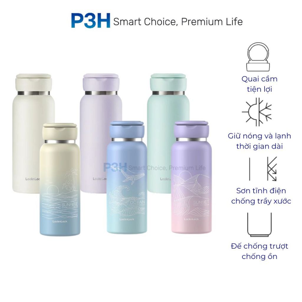 Bình giữ nhiệt LocknLock Sling Ring theo chủ đề có quai xách dung tích 650ml, 800ml P3HStore