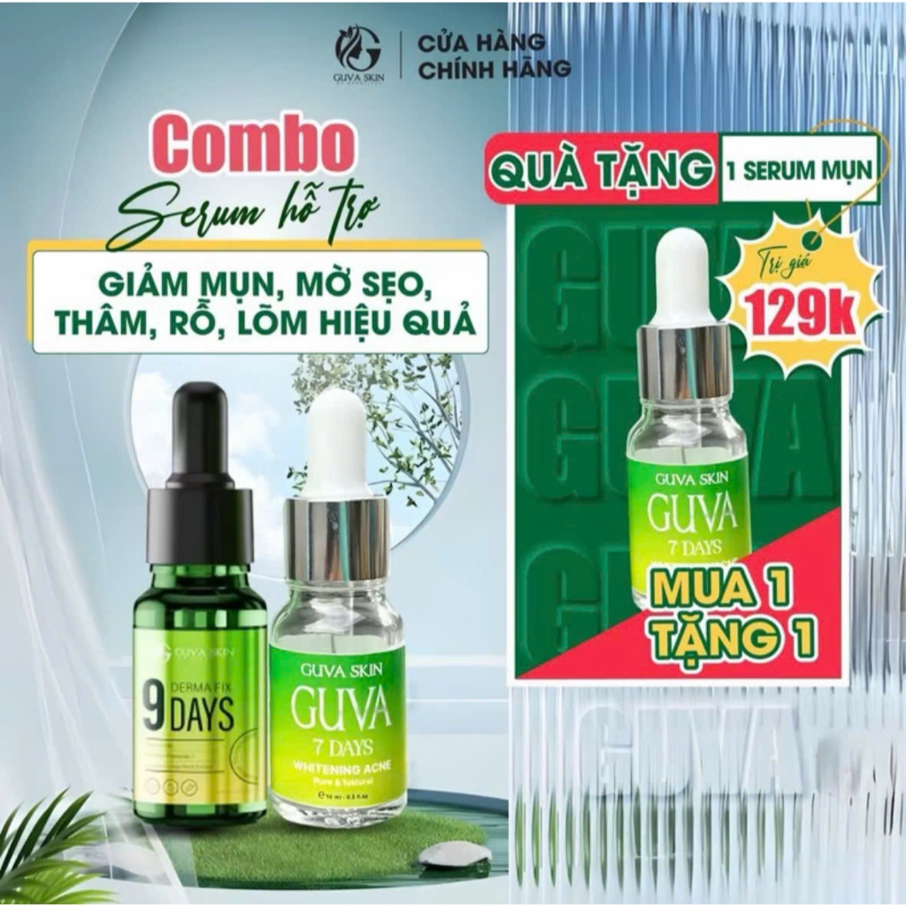 [Mua 1 Tặng 1] Combo Serum GUVA 7 Days + 9 Days hỗ trợ sáng da, đều màu 10ml