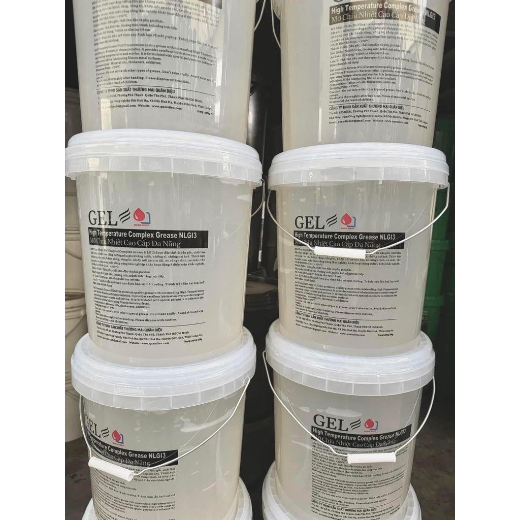 GEL mỡ chịu nhiệt  High Temperature Complex Grease NLGI3 Mỡ Chịu Nhiệt Cao Cấp Đa Năng Xô 15kg