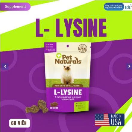 (SNACK THỰC PHẨM CHỨC NĂNG) VIÊN NHAI BỔ SUNG LYSINE CHO MÈO - L-LYSINE