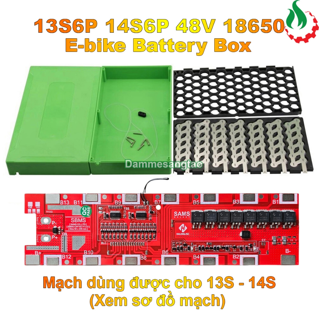 Hộp đựng pin xe điện 48V 13S6P 14S6P 18650 chống nước