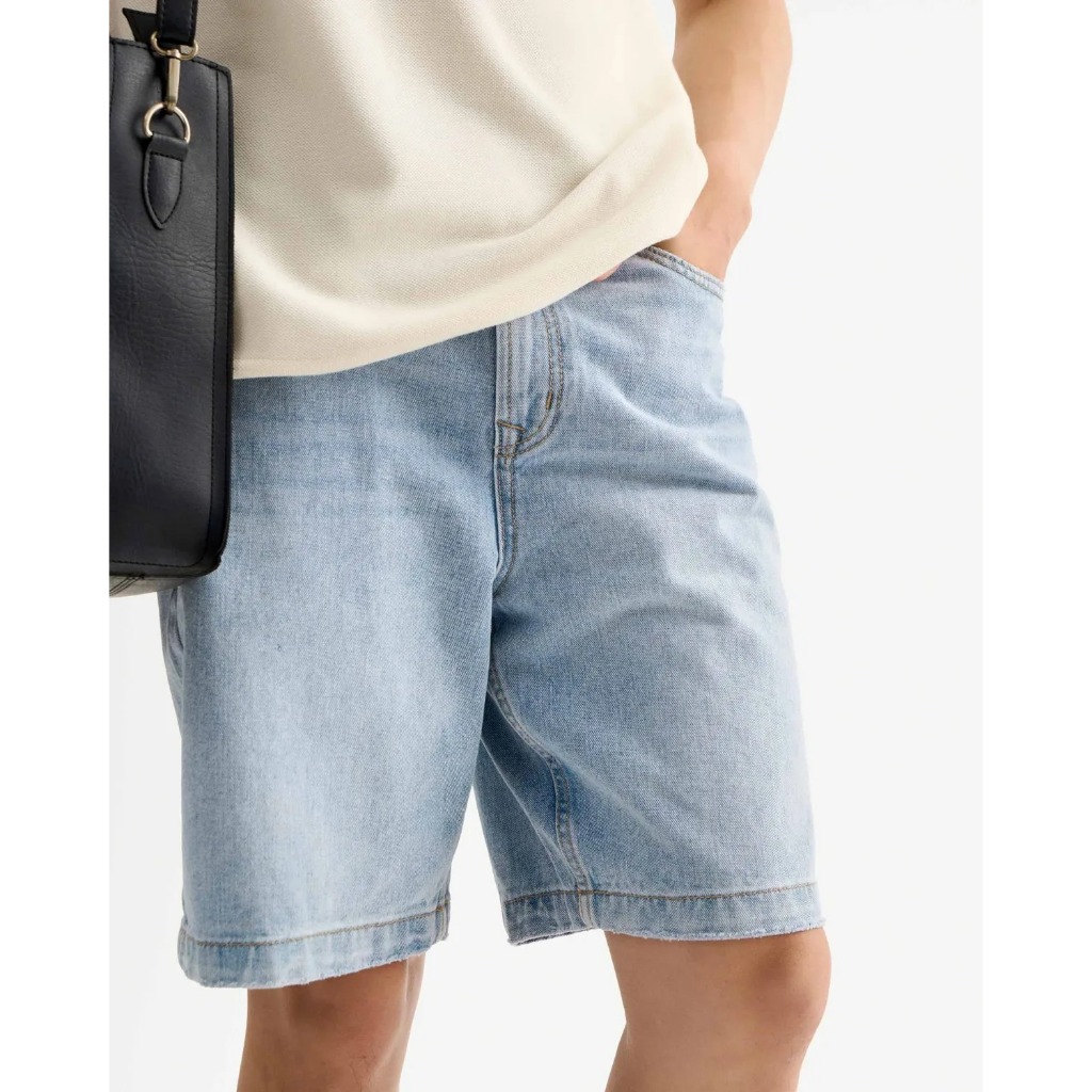 Quần short jean nam màu Xanh nhạt Form Straight - ROUTINE 10S25DPS001