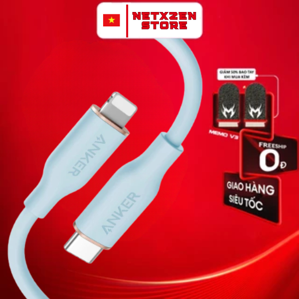 Cáp Sạc Anker PoweLine II USB C to Light A8632 Chẩt Liệu Silicon Sạc Nhanh, Độ Bền Cao