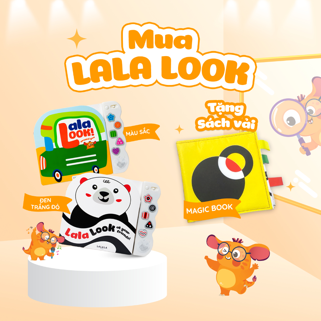 Sách âm thanh Lalalook Lalala baby đồ chơi âm thanh hoàn thiện thị giác não bộ cho bé sơ sinh
