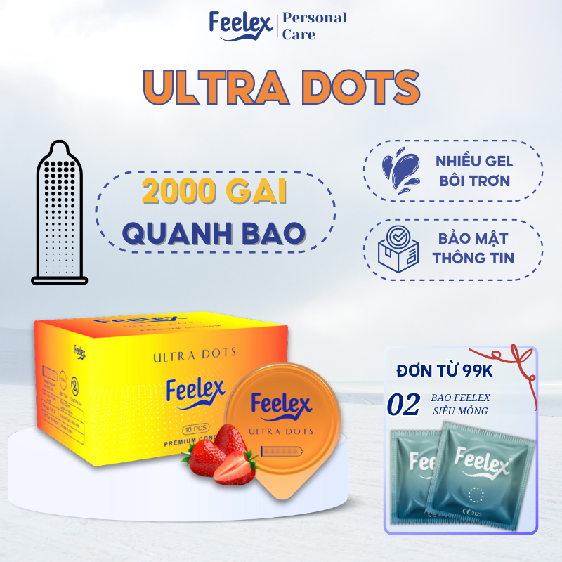 Bao cao su Feelex gân gai, nhiều gel bôi trơn