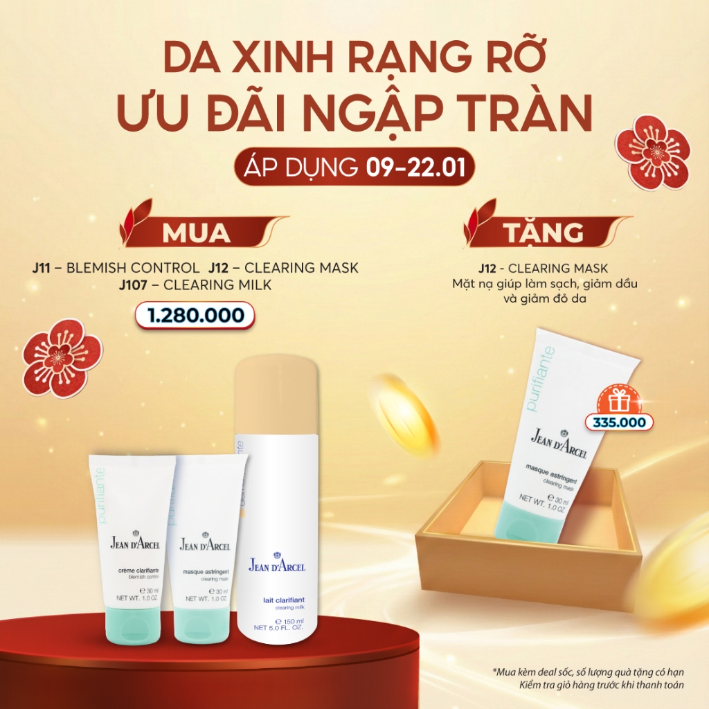 Combo J11 + J12 + J107 (Blemish Control + Clearing Mask + Clearing Milk) - Jean d'Arcel
