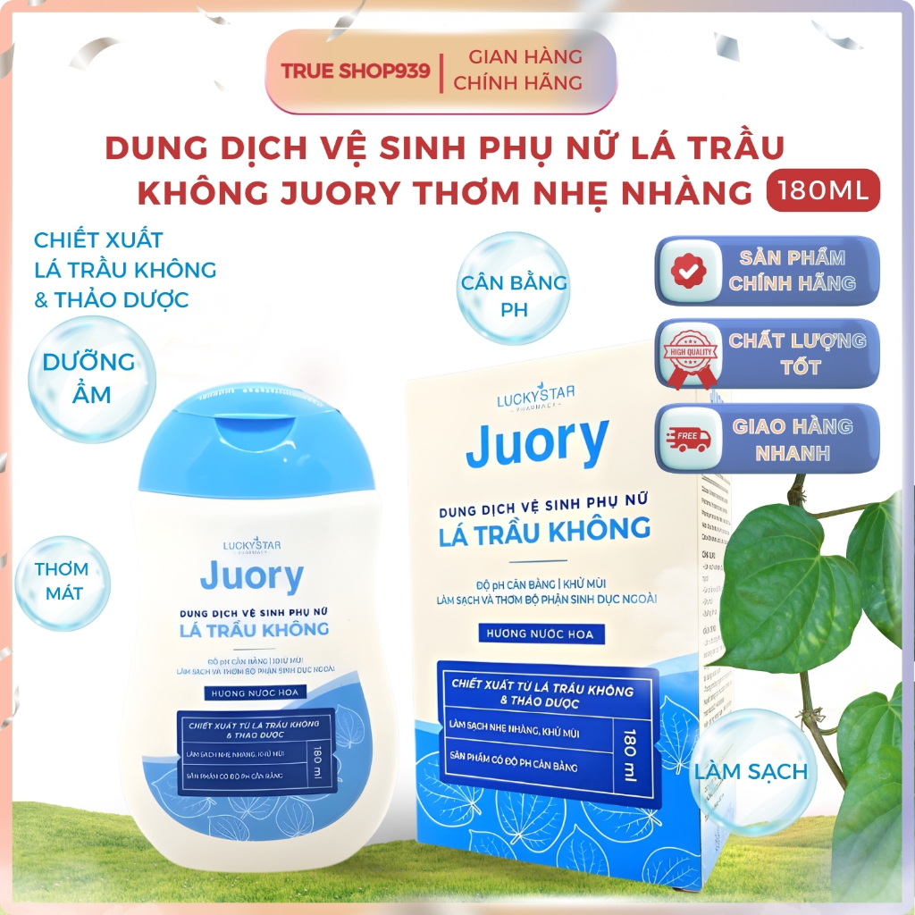 Dung Dịch Vệ Sinh Phụ Nữ Trầu Không Juory 180ml