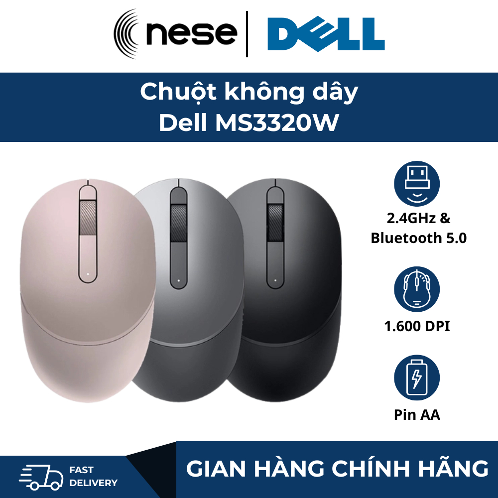 Chuột không dây Dell MS3320W (Hàng chính hãng)