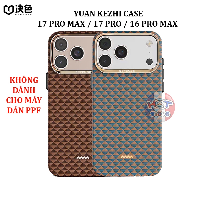 Ốp lưng sợi Aramid Defense Yuan Kezhi Case cho IP 17 Pro Max / 17 Pro / 16 Pro Max siêu mỏng nhẹ