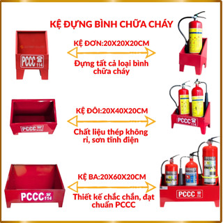 Kệ/Giá Đựng Bình Chữa Cháy Loại Đơn/Đôi/Ba, Chất Liệu Thép, Sơn Tĩnh Điện, Bảo Vệ Bình Khỏi Va Đập