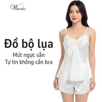 Đồ bộ ngủ nữ lụa Latin WANNABE áo 2 dây quần sọt mềm mịn mặc mát thoải mái BSL05