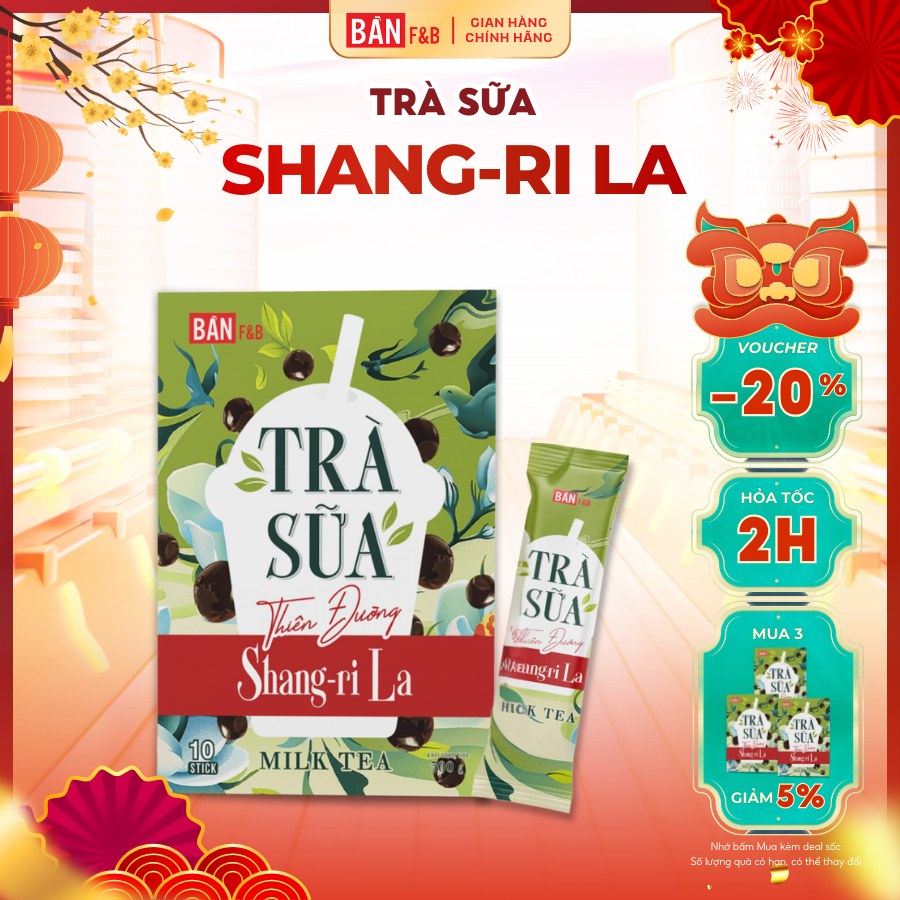 Trà Sữa Thiên Đường Kèm Trân Châu Tự Pha Hộp 300g 5 Set- Trà Sữa Pha Sẵn Bản Milk Tea