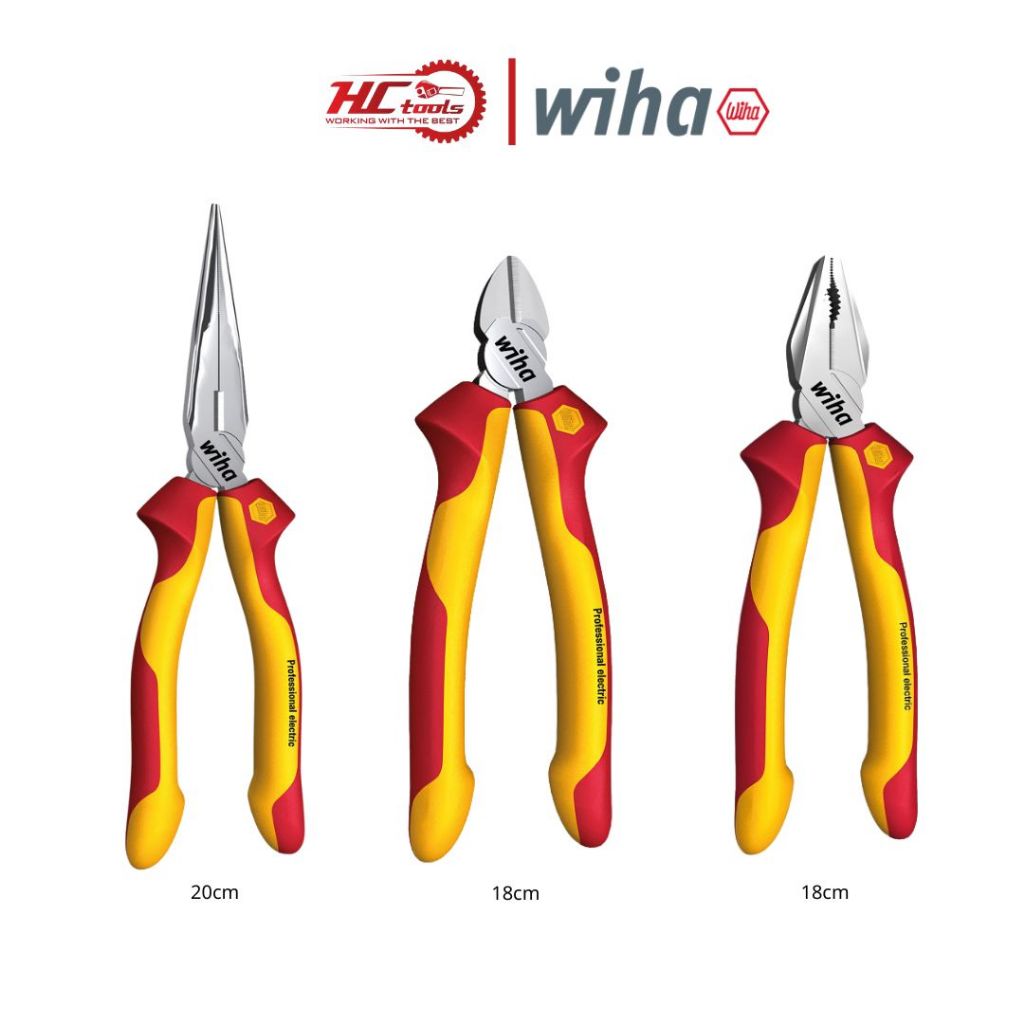 Combo 3 Kìm Wiha Cách Điện 1000V VDE (26708 - 43340 - 26727) - HCTools VN