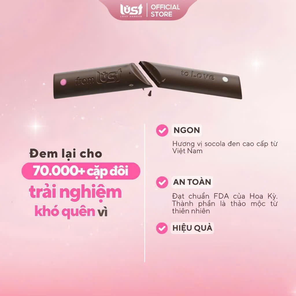 LUST CHOCOLATE SOCOLA GIÚP YÊU NHAU AN TOÀN CHẤT LƯỢNG - CHE TÊN