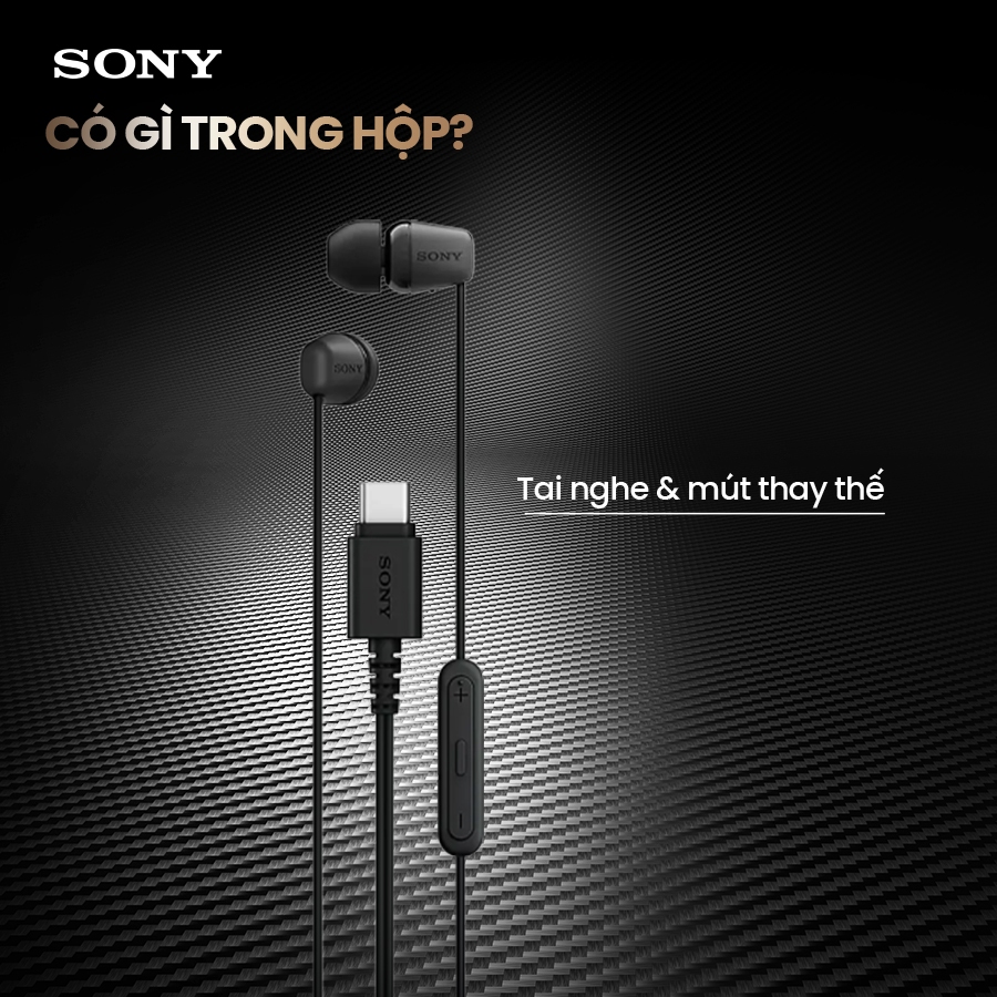 Tai nghe có dây Sony IER-EX15C cổng USB-C, nam châm Neodymium, tích hợp micro và chỉnh âm lượng | BigBuy360 - bigbuy360.vn