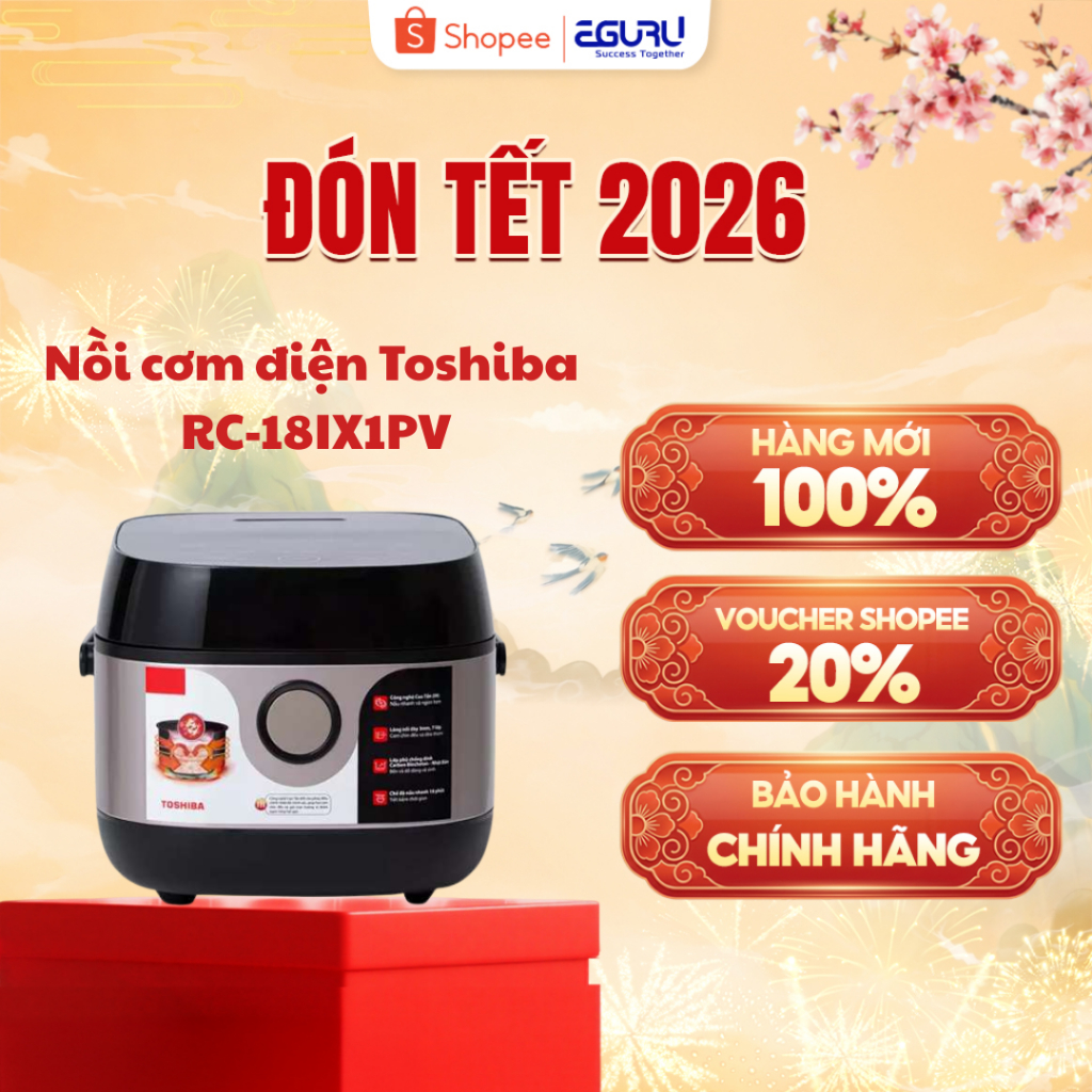 Nồi Cơm Điện Tử Cao Tần Toshiba RC-10IX1PV| RC-18IX1PV| RC-10IP1PV| RC-18IP1PV - Bảo Hành 12 Tháng