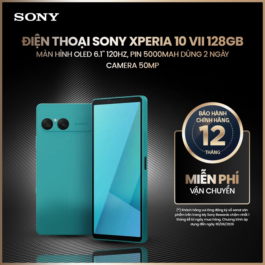 Điện thoại Sony Xperia 10 VII 128GB, Màn hình OLED 6.1" 120Hz, Pin 5000mAh dùng 2 ngày, Camera 50MP | BigBuy360 - bigbuy360.vn