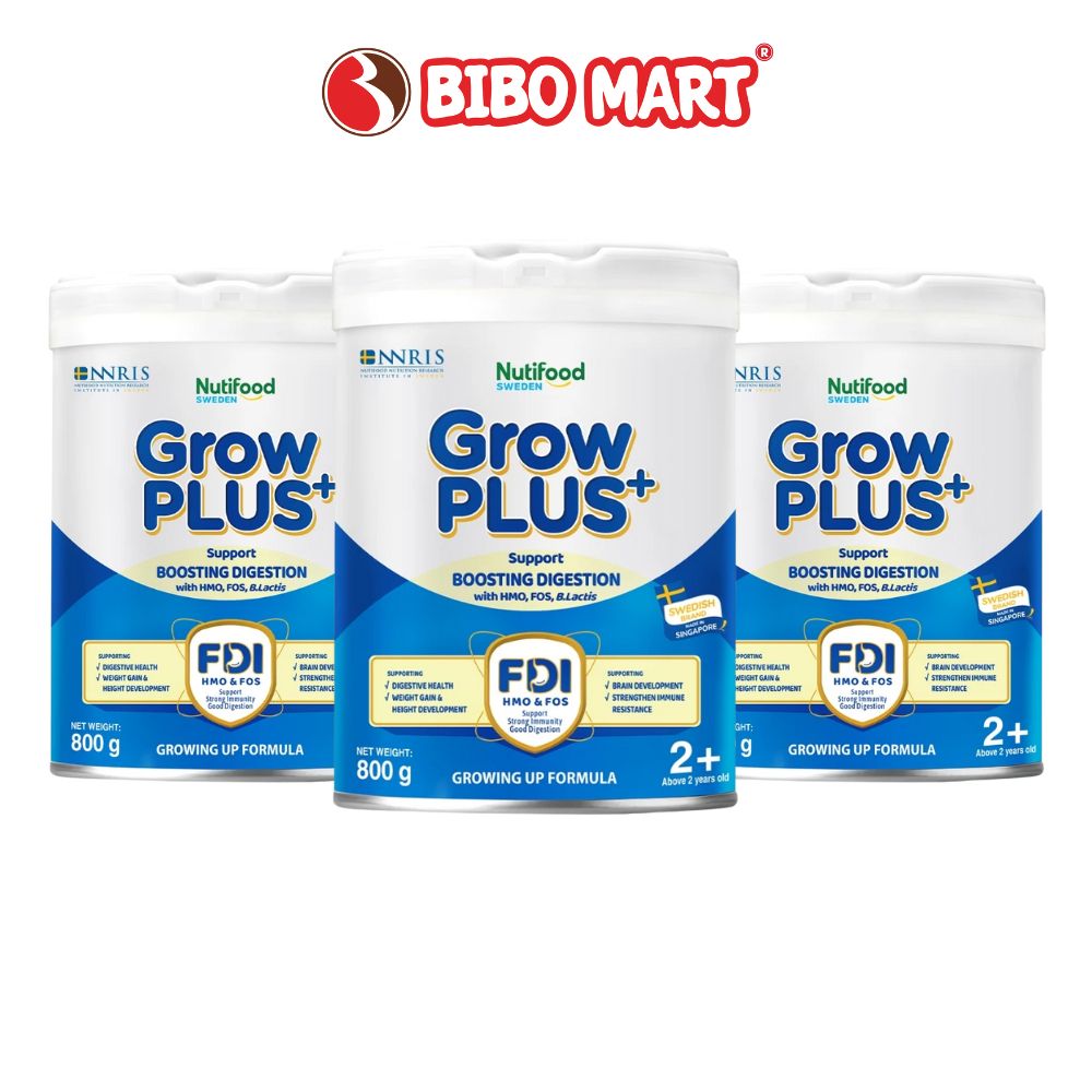 [KOL] Sữa Bột GrowPLUS+ Xanh Hỗ Trợ Tiêu Hóa Khoẻ Mạnh Tăng Cân 800g Bé Trên 2 Tuổi- Bibo Mart