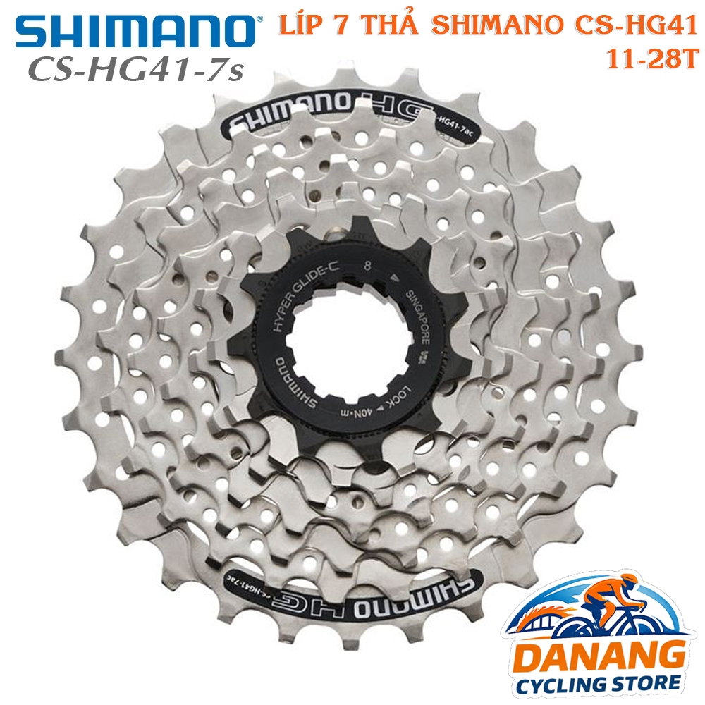 Líp Thả 7 Tầng (Cassette) Xe Đạp SHIMANO CS HG41 11-28T – Chính Hãng, Không Hộp