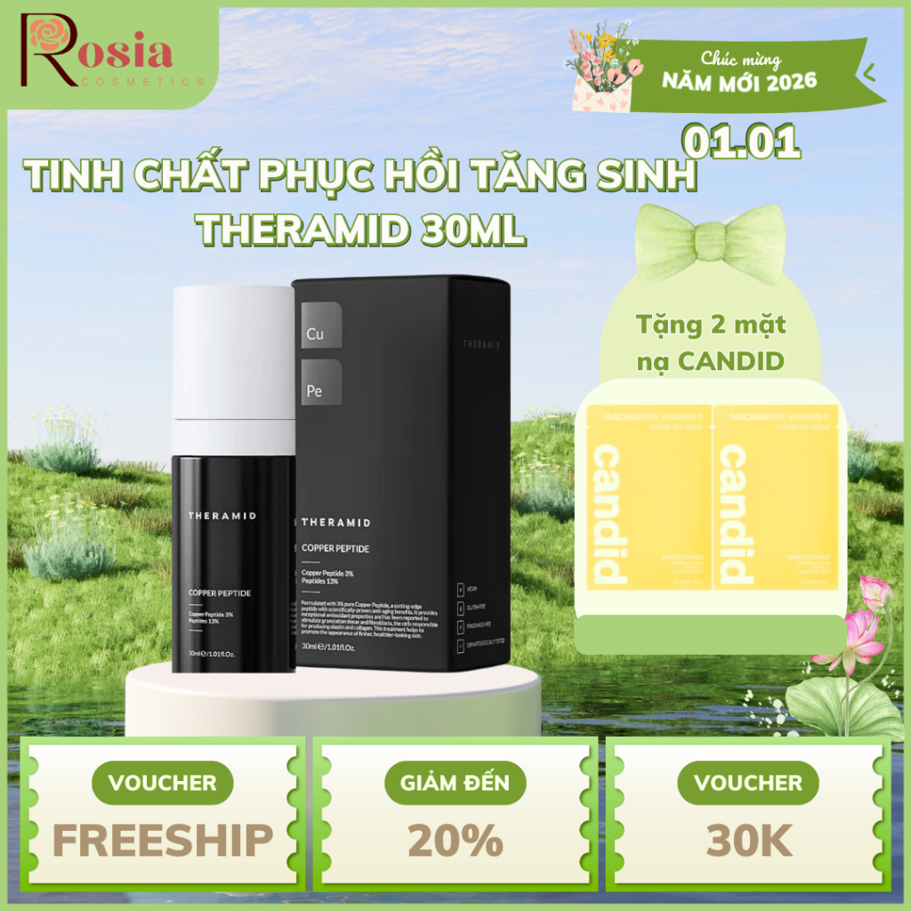 Tinh Chất Phục Hồi Và Tăng Sinh Với Đồng PEPTIDE Nồng Độ Tăng Cường THERAMID COPPER PEPTIDE 35% 30ML