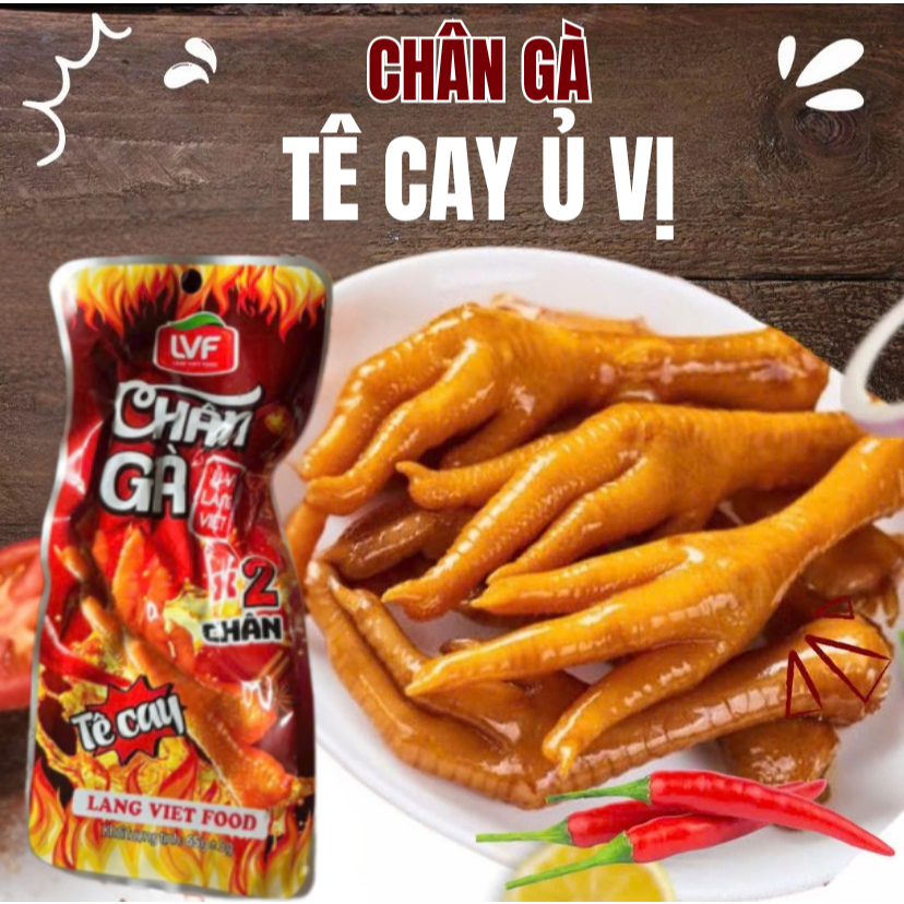 Chân Gà Cay Ăn Liền – Combo 30 Chân Gà Tê Cay Ủ Vị (15 Túi × 2 Chân)