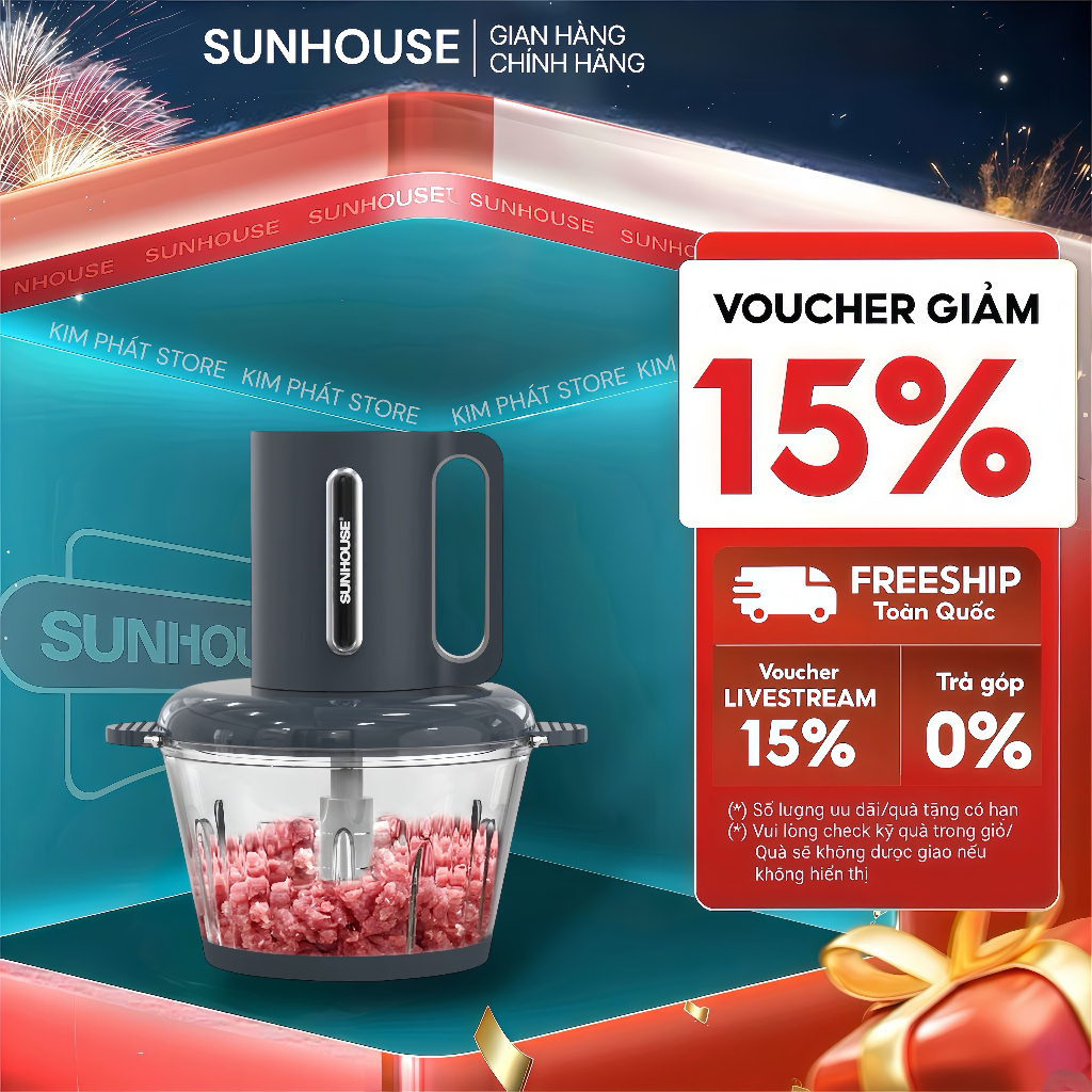 MÁY XAY THỊT SUNHOUSE SHD5403 - Công suất 300 W, Dung tích lớn 1.8 L, Xay nhuyễn siêu nhanh