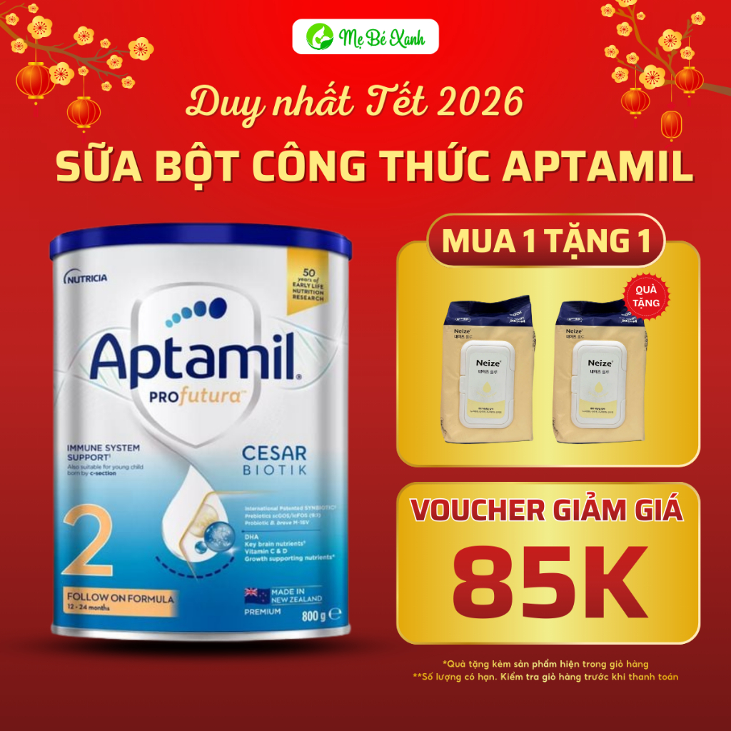 Sữa bột Aptamil New Zealand 2 giúp tăng sức đề kháng tăng cường miễn dịch phát triển não bộ lon 800g