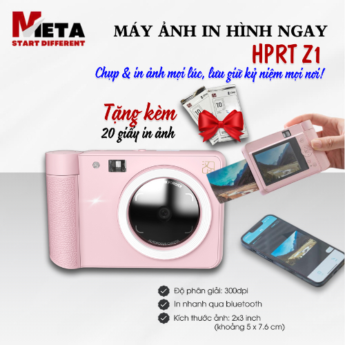 Máy Chụp Ảnh In Hình Ngay HPRT Z1 - 300 DPI - In Ảnh Nhanh Từ Điện Thoại Qua KN Bluetooth - Hỏa Tốc 