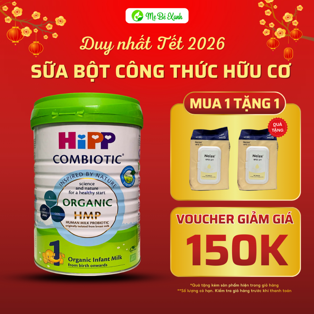 Sữa bột công thức hữu cơ HIPP 1 Combiotic Organic giúp bé tiêu hóa tốt, tăng cường đề kháng lon 350g