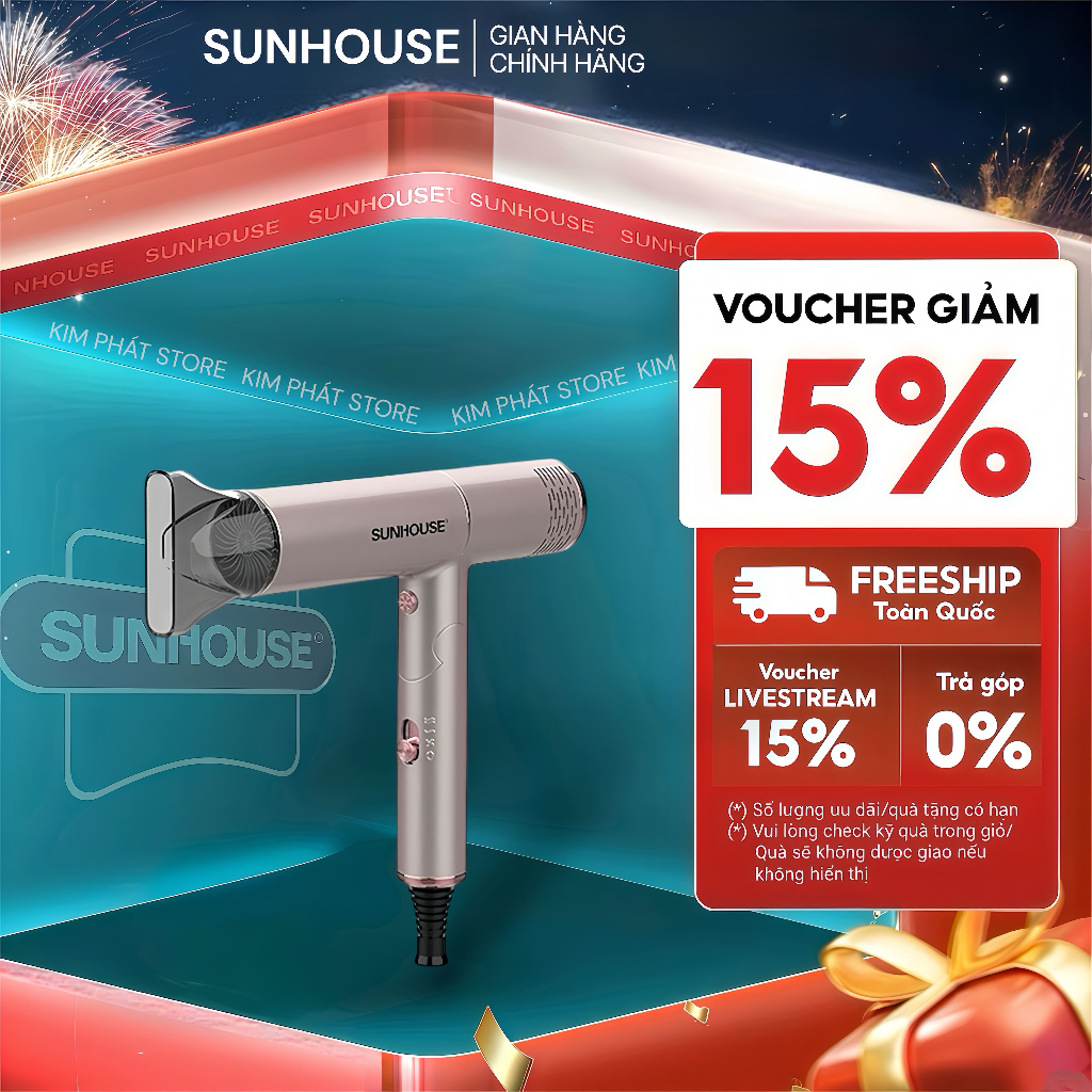 MÁY SẤY TÓC SUNHOUSE SHD2304 – Công suất 1200W, Nhỏ gọn, sấy nhanh, bảo vệ tóc