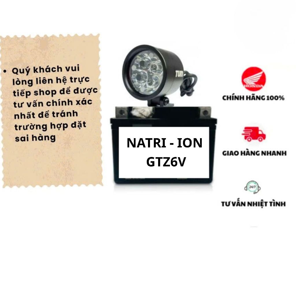 Phụ tùngg xe máy GTZ6V dùng cho vision, vario, sh mode. Hàng chính hãng BH 12 tháng