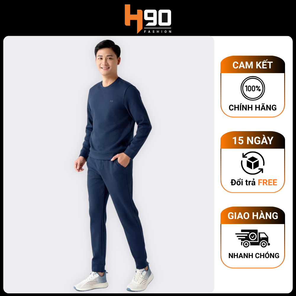 Bộ Đồ Nỉ Da Cá Thể Thao Thu Đông H90 Store - Form Regular Thoải Mái, Chất Nỉ Giữ Ấm Tốt - BDN01