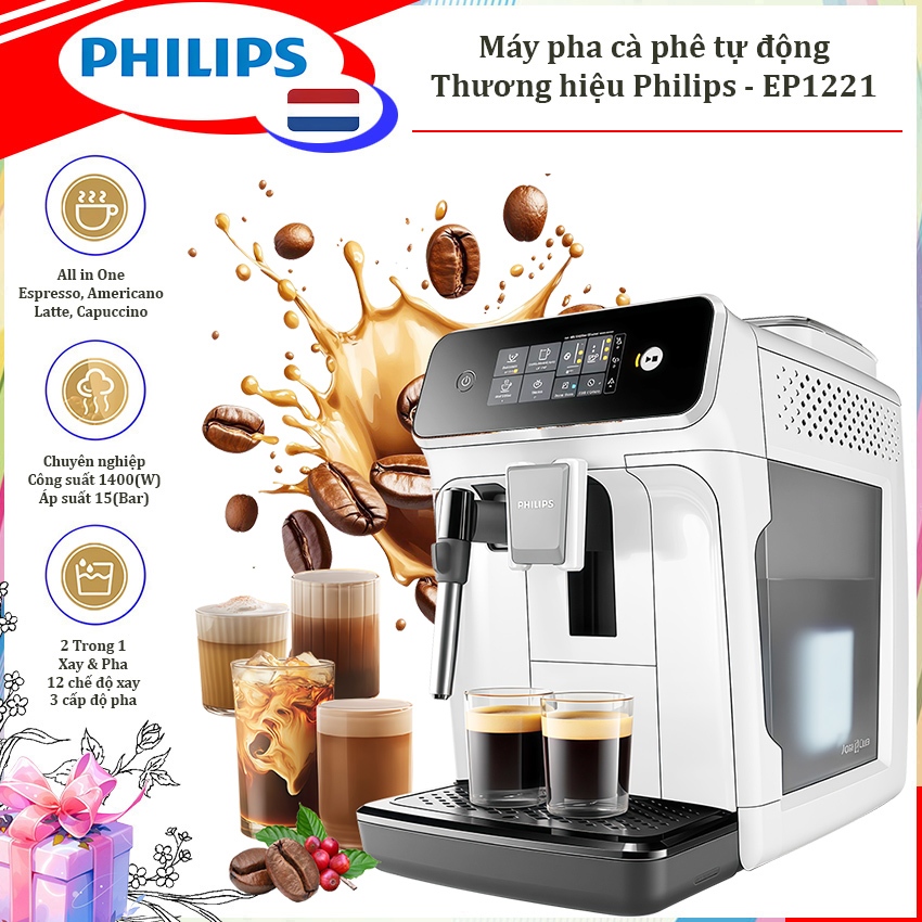 HÀNG CHÍNH HÃNG - Máy pha cà phê Espresso, Americano tự động và Capuccino, Latte. Thương hiệu Hà Lan