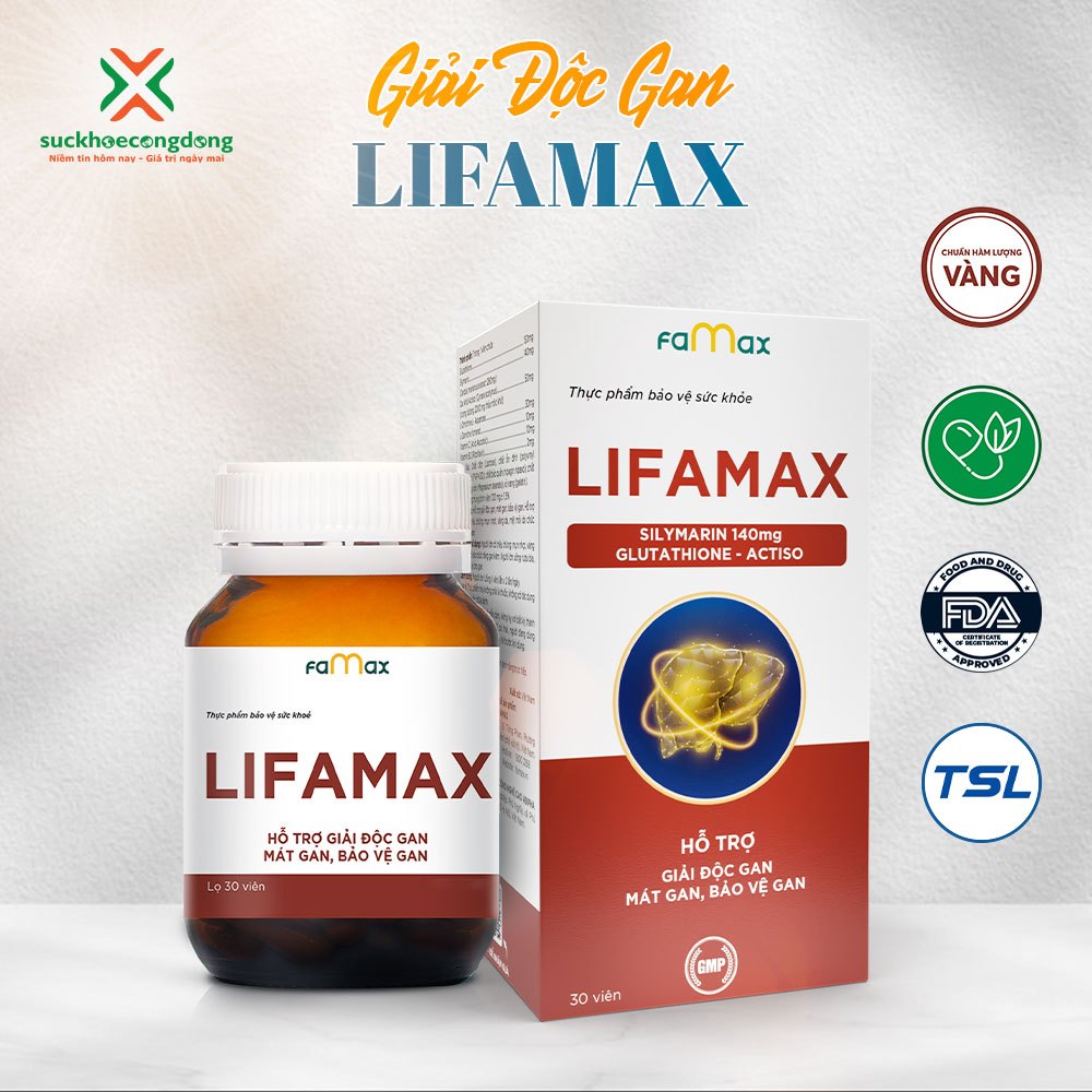 [Chính Hãng] Giải Độc Gan Lifamax - Hỗ trợ Mát Gan, Men Gan Cao, Nóng Trong - Hộp 30v