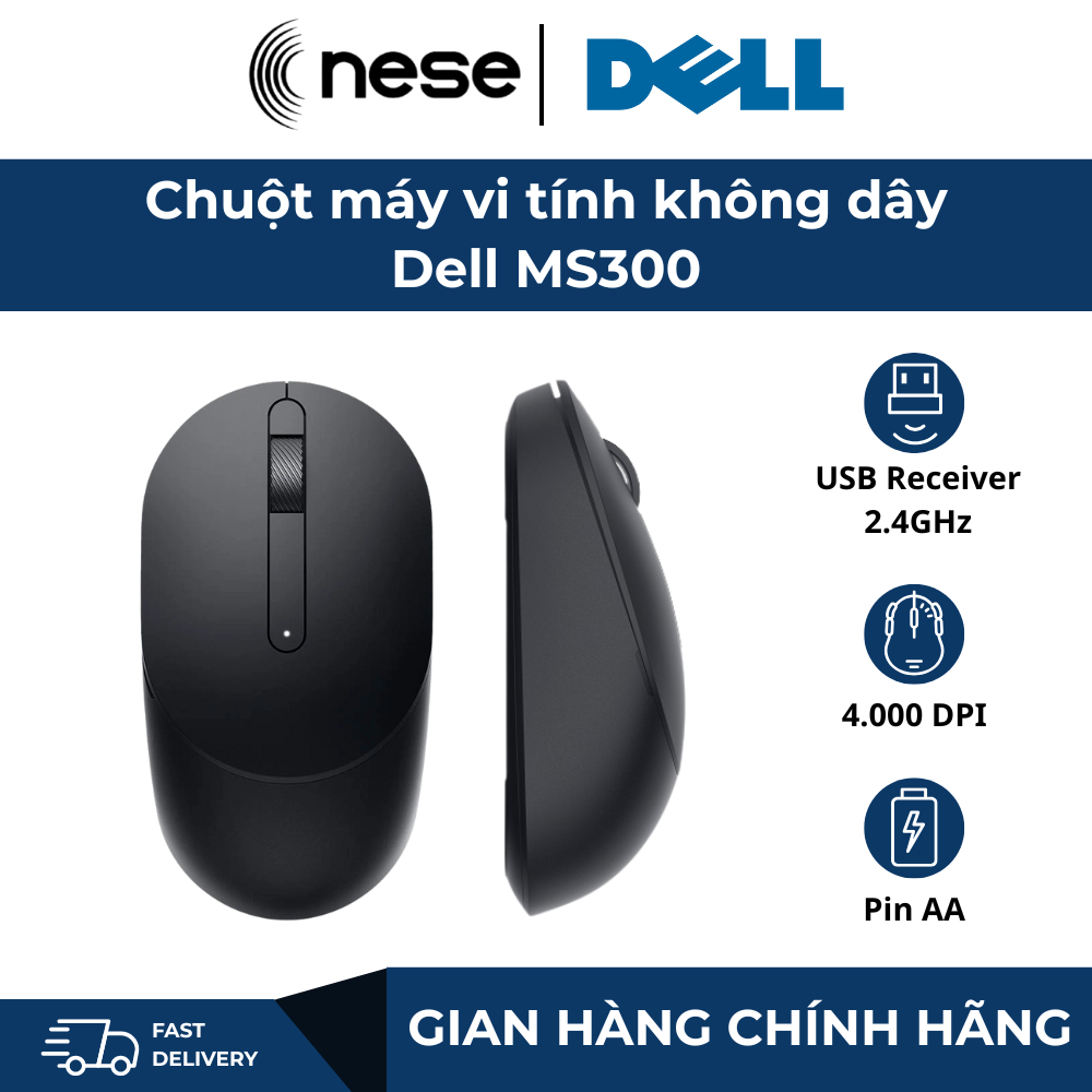 Chuột máy vi tính không dây Dell MS300   -   Hàng chính hãng