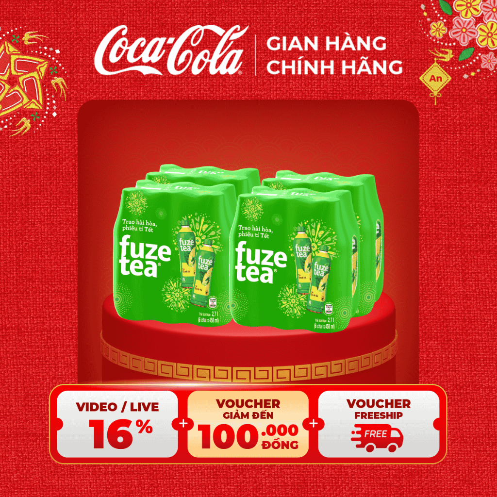 [LIVE TẾT 2026] Trà Chanh Sả Fuze Tea 450ml/chai