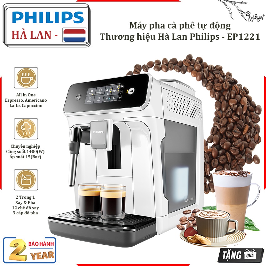 HOT - Máy pha cà phê Espresso, Americano tự động và Capuccino, Latte. Thương hiệu Hà Lan cao cấp Phi
