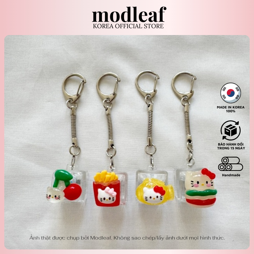 Móc khóa hình Hello Kitty và đồ ăn nhỏ nhắn đáng yêu Modleaf Kitty Food Keyring Hàn Quốc