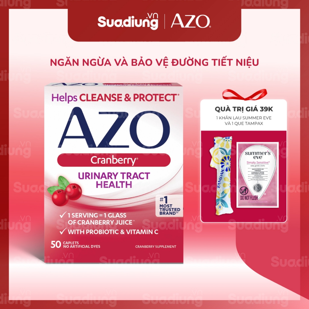 Viên uống AZO - Azo Cranberry Urinary Tract Health.