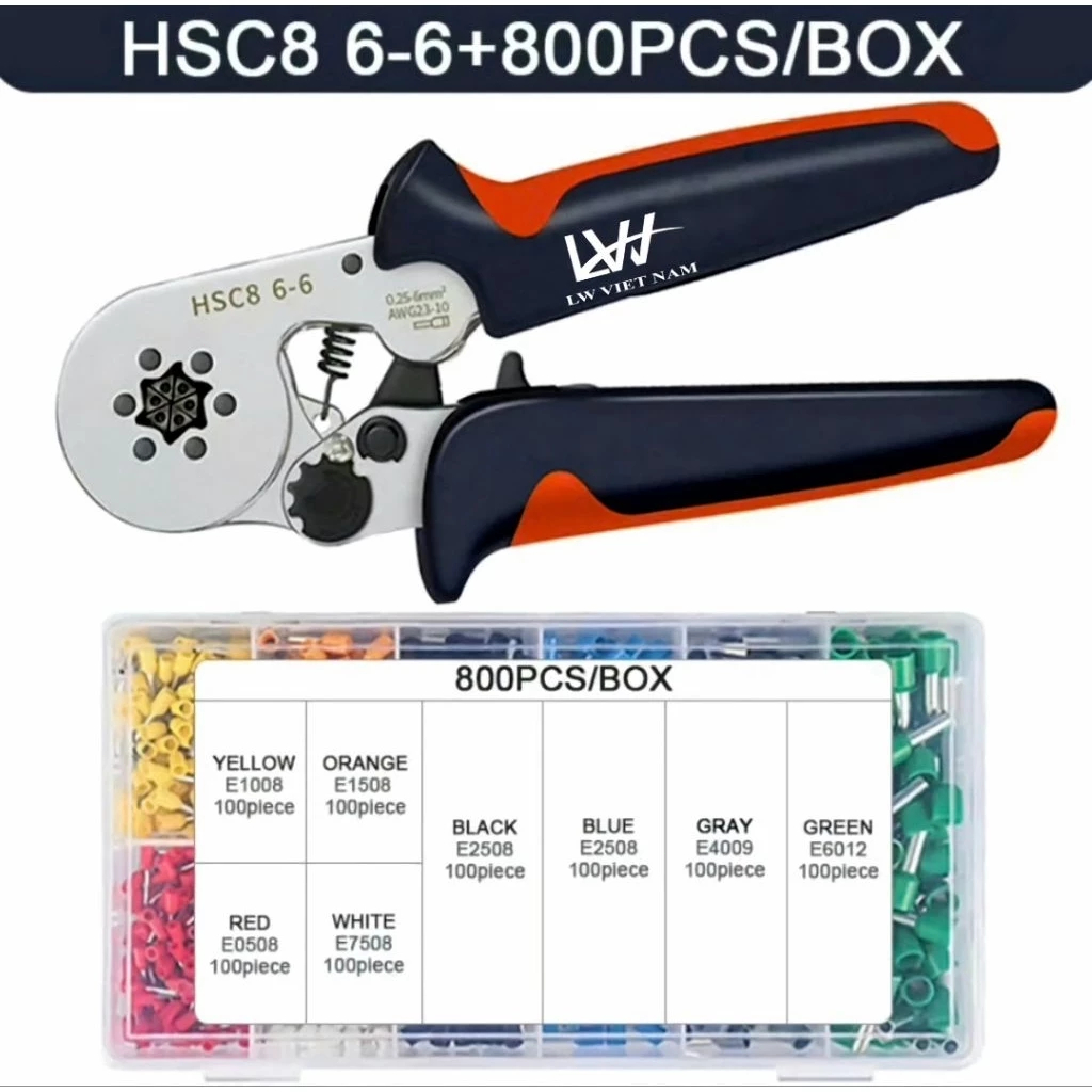 [ Tặng 800 cos ] Bộ Kìm Cos Lục Giác ( 6 cạnh ) - Kìm bấm cos 6 cạnh - Kìm bấm cos