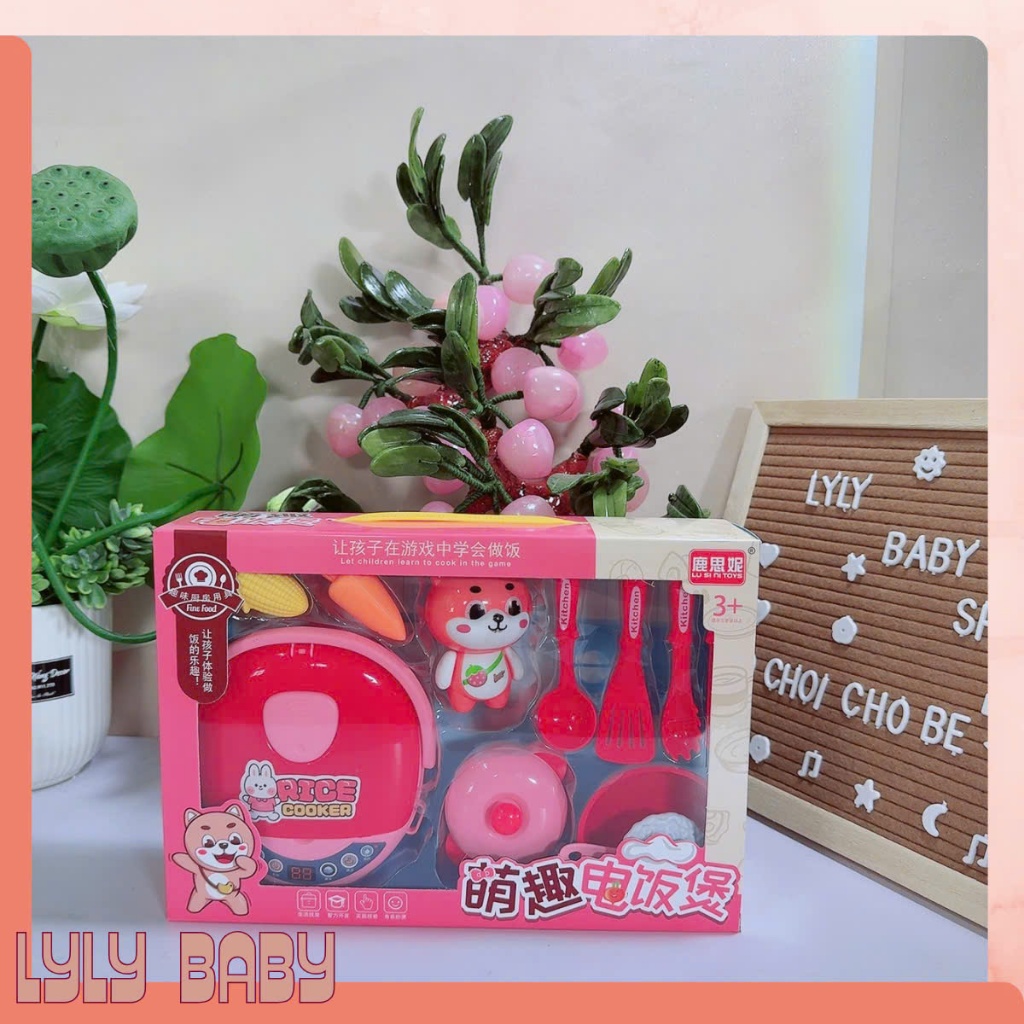 [Lyly Baby]Nồi cơm điện mini- đồ chơi nấu ăn cho bé.Nồi nấu cơm mini-đồ chơi nấu ăn mini