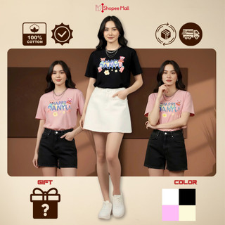 Áo Thun Unisex DANYU Họa Tiết Dễ Thương Phong Cách Hàn Quốc Áo Thun Oversized Cotton Thoáng Mát