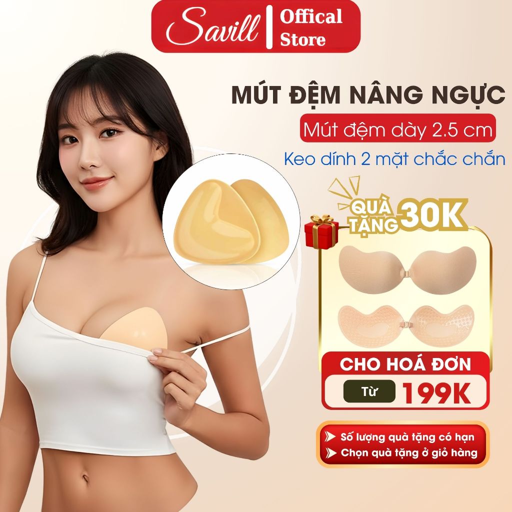 [ SAVILL ] Đệm Đệm Áo Ngực Dính Hai Mặt Hình Tam Giác, Có Hai Màu D3008
