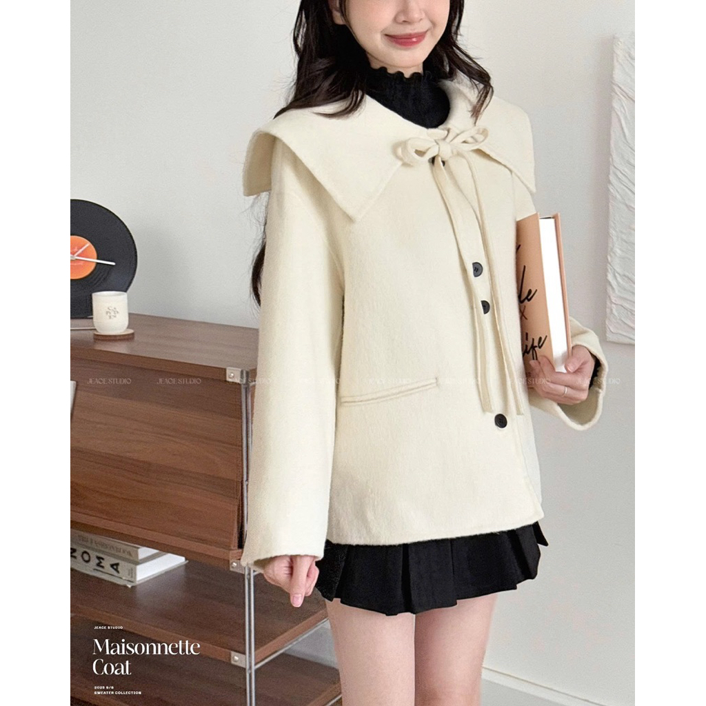 Áo khoác dạ cừu ép cao cấp tiểu thư Maisonette Coat Jeace Studio AK91