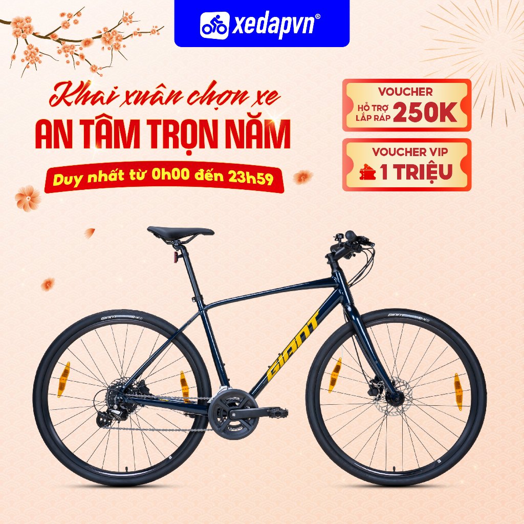 Xe Đạp Touring GIANT Escape 3 & 3 Disc – Bánh 700C, 21 Tốc Độ – Phù Hợp Người Cao 1m55–1m90 | xedapv
