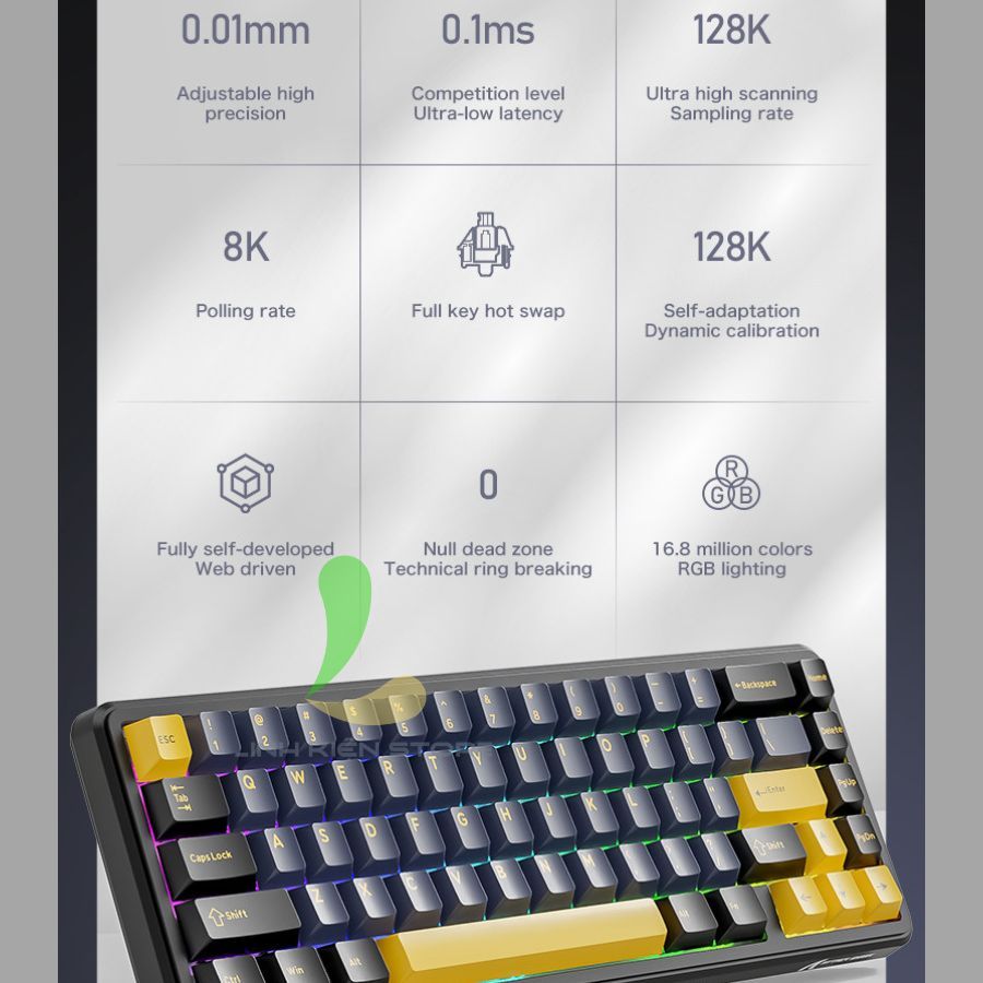 Bàn Phím HOSAN ATTACK SHARK X65 HE Có Dây 67 Phím Cơ RGB 16.8 Triệu Màu | BigBuy360 - bigbuy360.vn