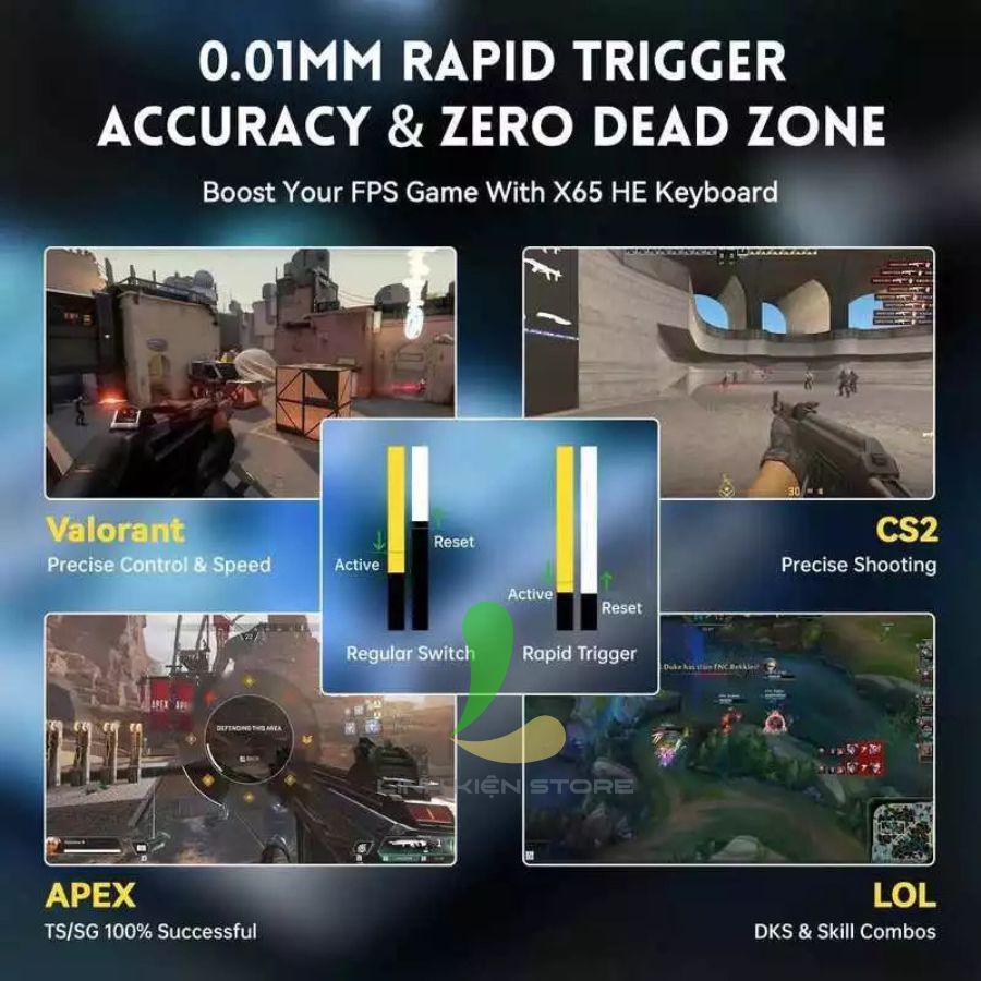 Bàn Phím HOSAN ATTACK SHARK X65 HE Có Dây 67 Phím Cơ RGB 16.8 Triệu Màu | BigBuy360 - bigbuy360.vn