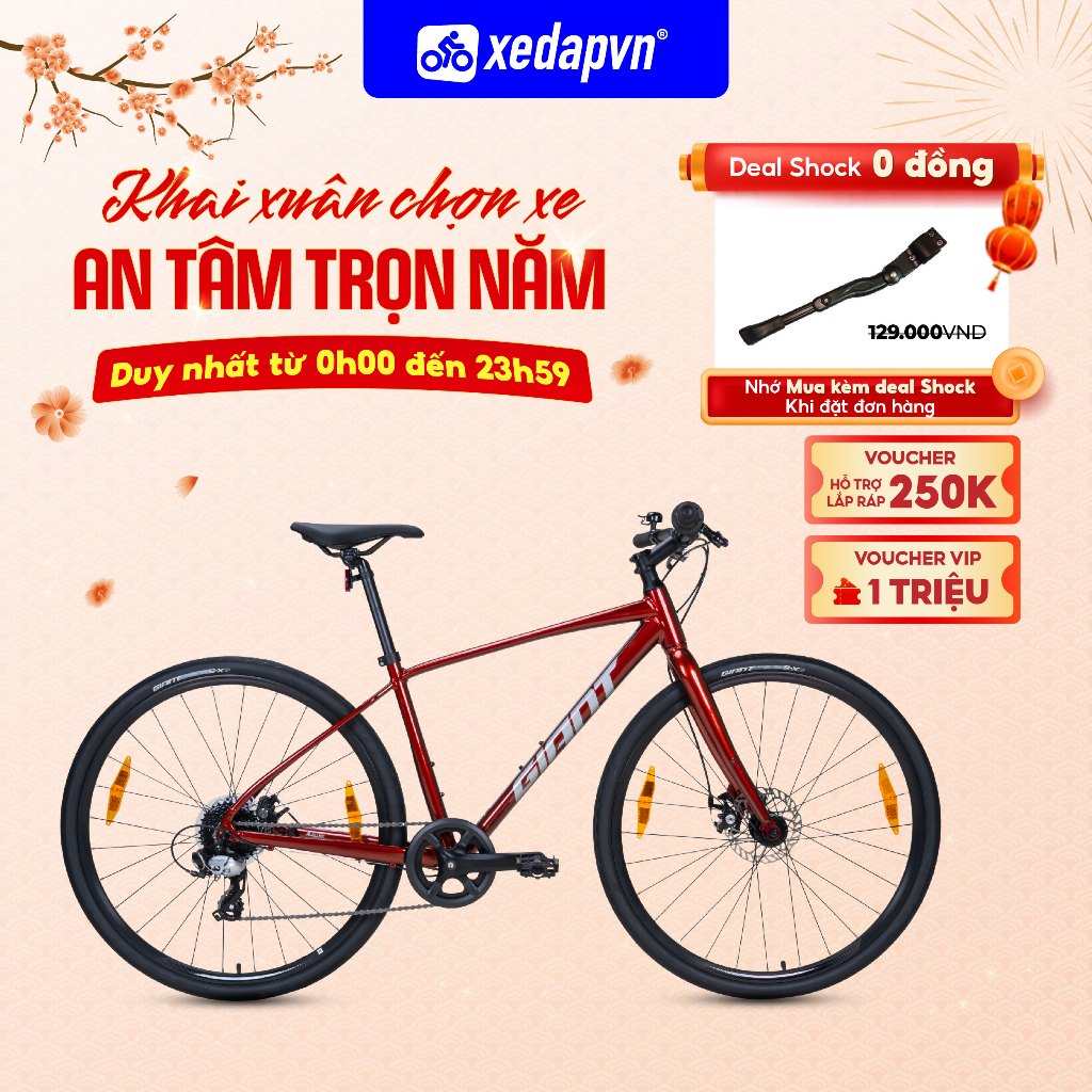 Xe Đạp Đường Phố GIANT Escape 4 Disc – Khung Nhôm, Bánh 700C, Phanh Đĩa, 8 Tốc Độ, Phù Hợp Người Cao